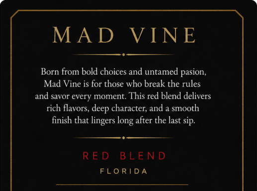 Mad Vine Back Label